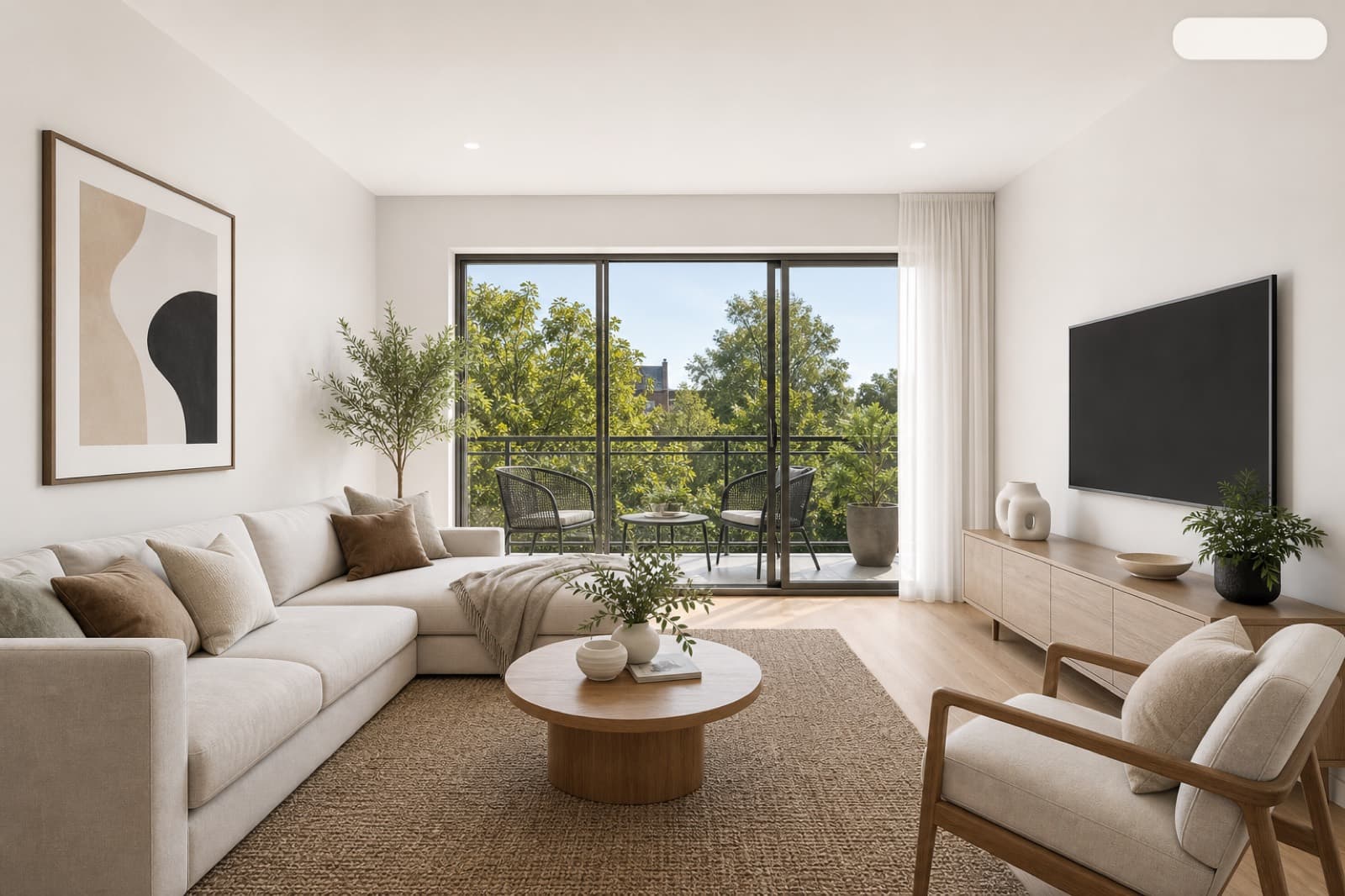 A property listing photo labelled clearly as virtually staged for compliance